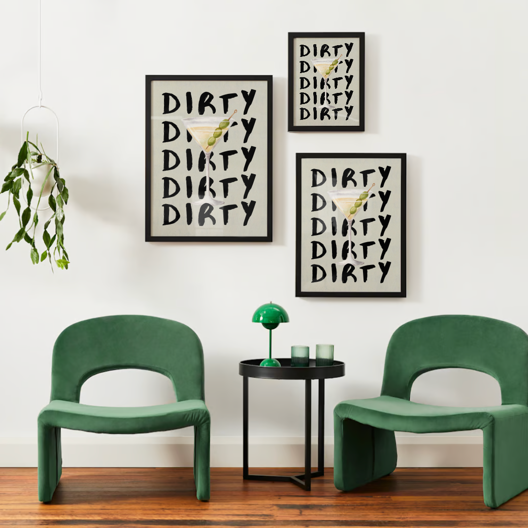 "DIRTY" Martini Poster